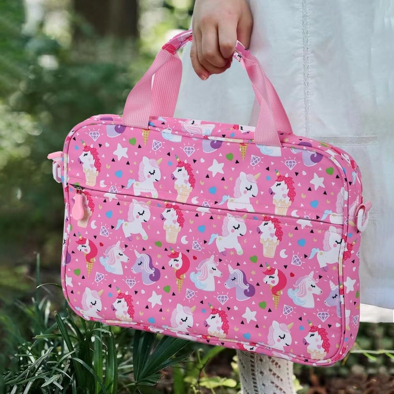 FunnyWin Kids Tablet Bag for Boy Girl Toddler Carrying Tablet Sleeve Carrying with Handle Shoulder Strap 13 inch - Image 2